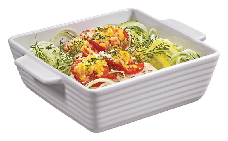 KÜCHENPROFI Gratinform Burgund quadratisch 15 cm weiss 