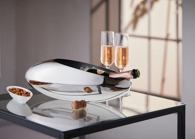 PHILIPPI Champagnerkühler und Tulpenvase Cocoon Inox 42x15x14 cm 