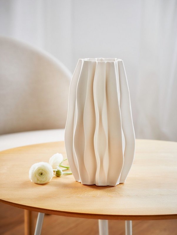 PHILIPPI Vase Plissee Keramik 