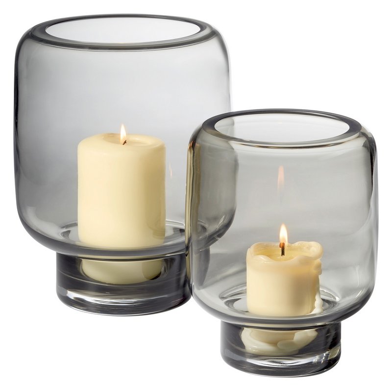 PHILIPPI Windlicht Vejle L Glas graubraun 