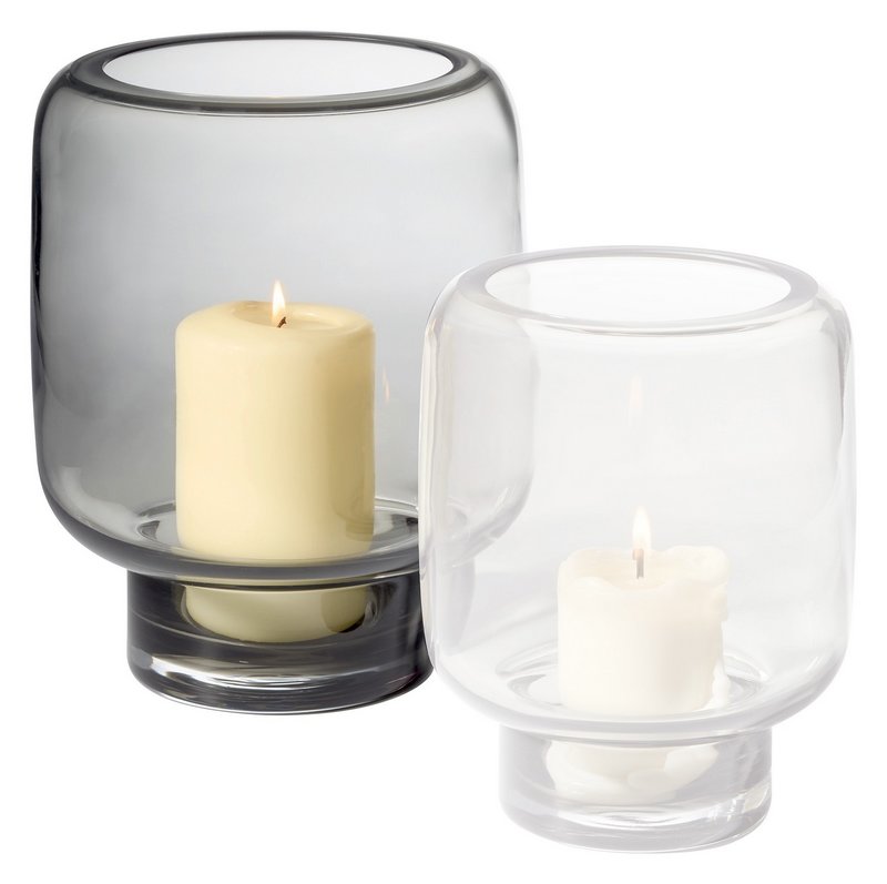 PHILIPPI Windlicht Vejle L Glas graubraun 