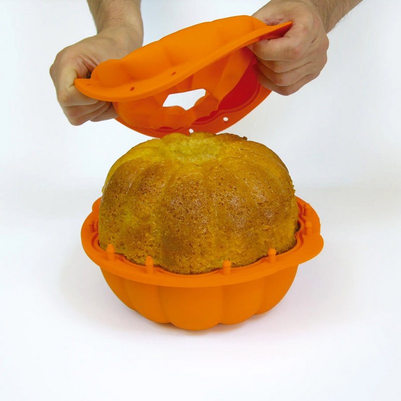 Backform 3D Kürbis Silikon 17 cm orange 