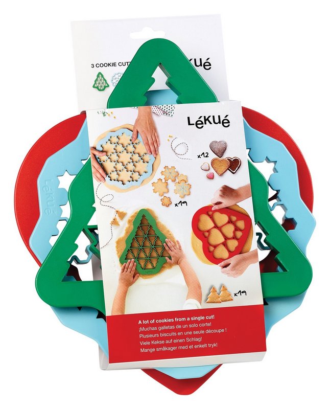 Ausstechform 3er Set Tannenbaum Schneestern Herz 
