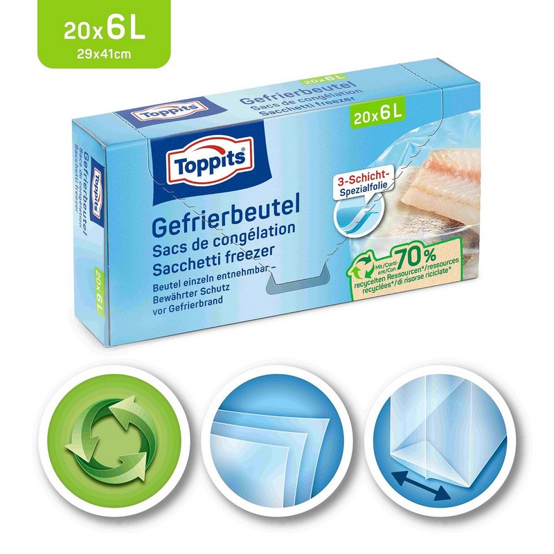 TOPPITS Gefrierbeutel 6 l 