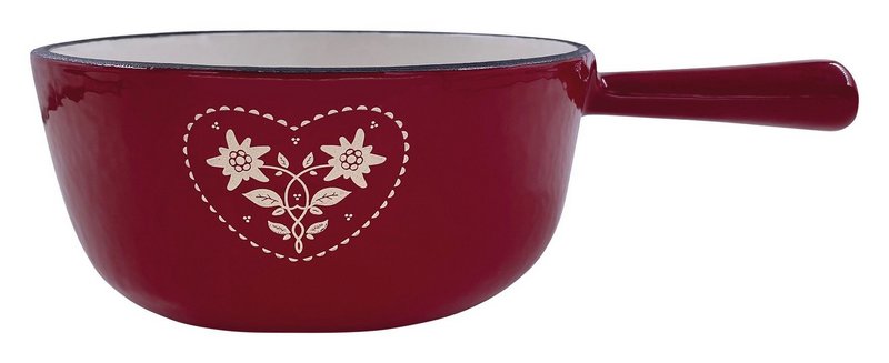 HEIDI Fonduecaquelon Coeur Folk 20 cm Gusseisen rot 
