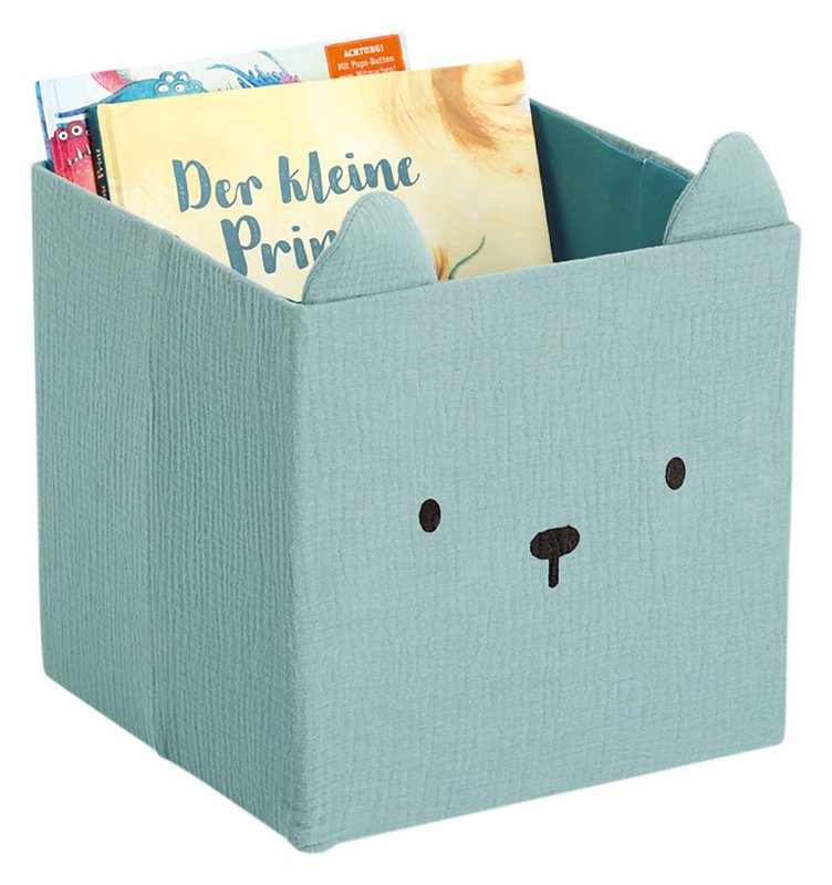ZELLER Aufbewahrungsbox Bär mint Musselin 