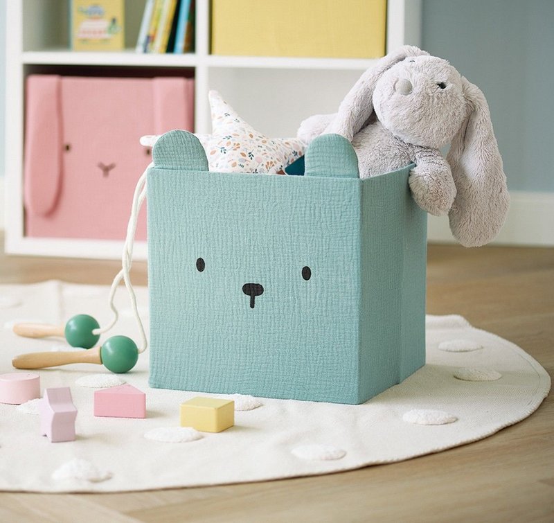 ZELLER Aufbewahrungsbox Bär mint Musselin 