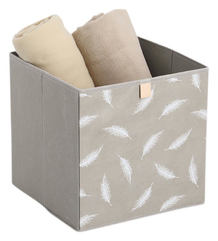 ZELLER Aufbewahrungsbox Feather Vlies taupe 
