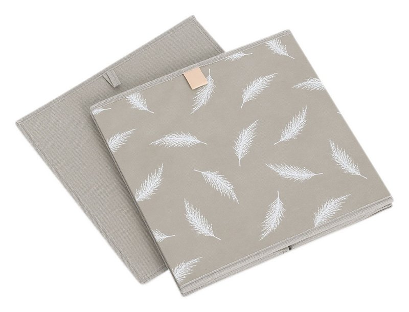 ZELLER Aufbewahrungsbox Feather Vlies taupe 