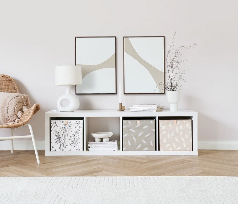 ZELLER Aufbewahrungsbox Feather Vlies taupe 