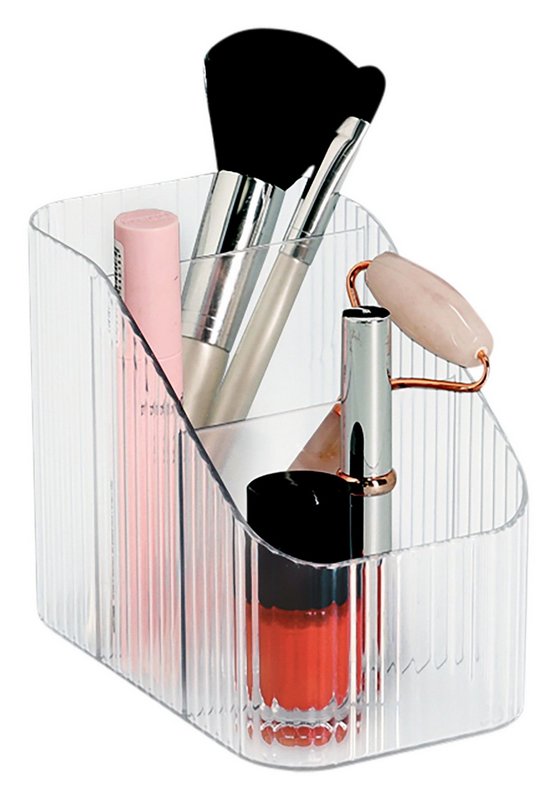 ZELLER Utensilien Organizer mit 3 Fächern Kunststoff transparent 
