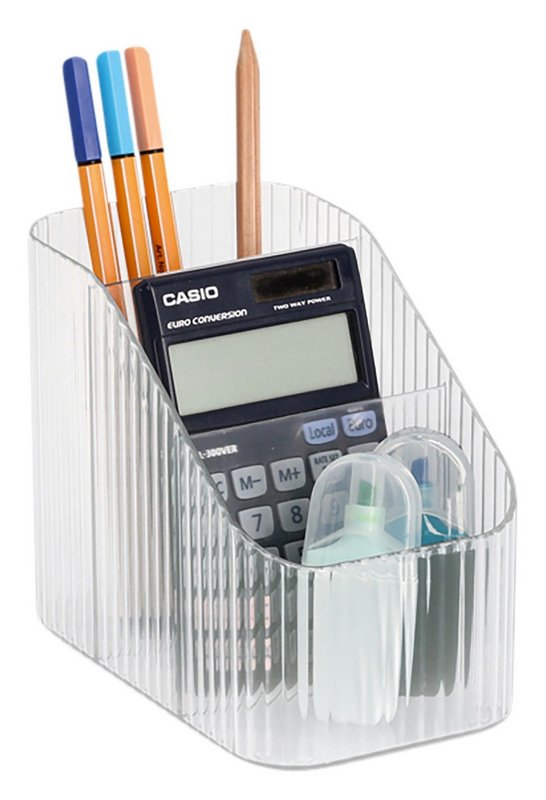 ZELLER Utensilien Organizer mit 3 Fächern Kunststoff transparent 