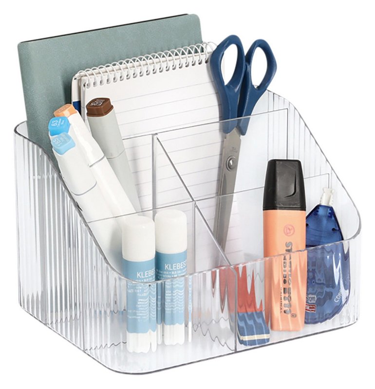 ZELLER Utensilien Organizer mit 5 Fächern Kunststoff transparent 