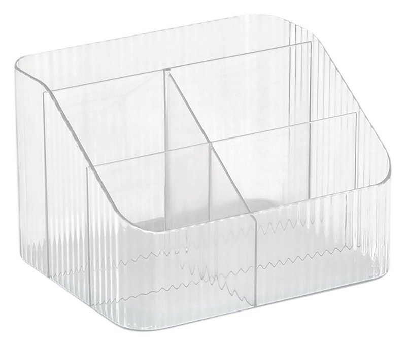 ZELLER Utensilien Organizer mit 5 Fächern Kunststoff transparent 