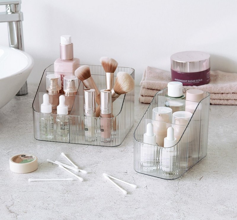 ZELLER Utensilien Organizer mit 5 Fächern Kunststoff transparent 