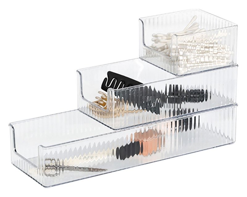 ZELLER Utensilien Organizer Set 3-teilig Kunststoff transparent 