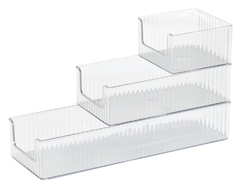ZELLER Utensilien Organizer Set 3-teilig Kunststoff transparent 