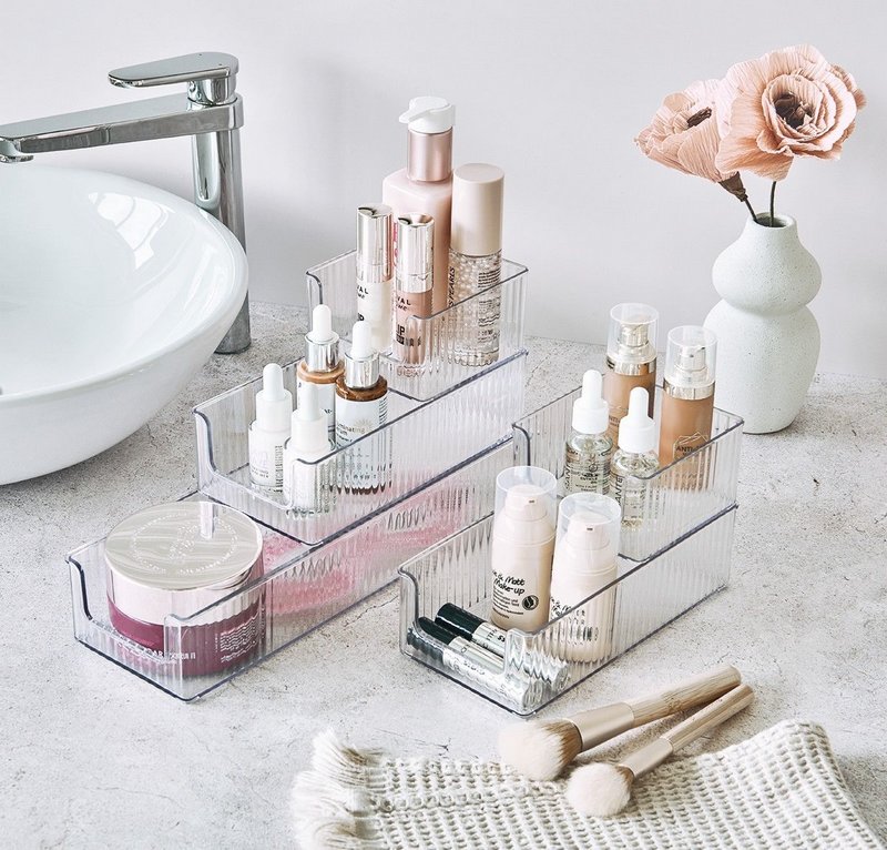 ZELLER Utensilien Organizer Set 3-teilig Kunststoff transparent 