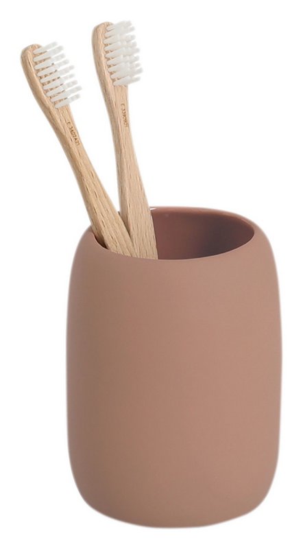 ZELLER Zahnputzbecher Keramik mocca 