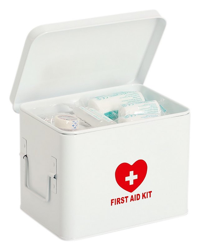 ZELLER Medizinbox Metall weiss rot 