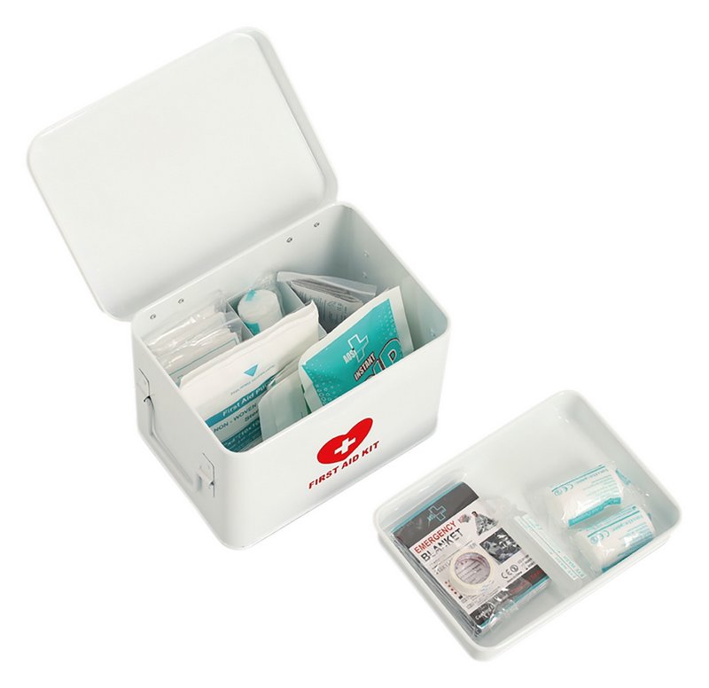 ZELLER Medizinbox Metall weiss rot 