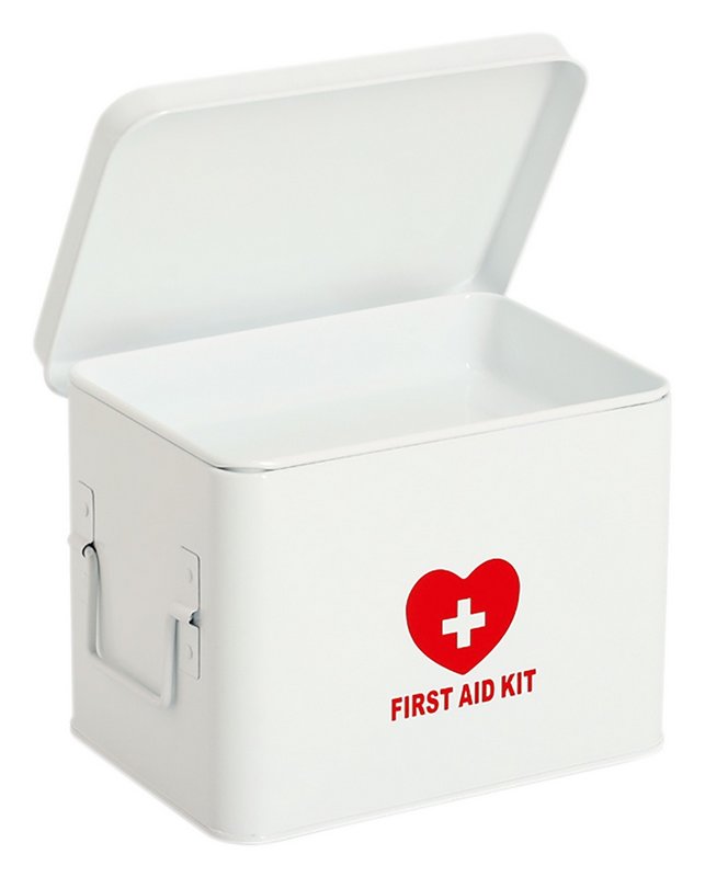 ZELLER Medizinbox Metall weiss rot 