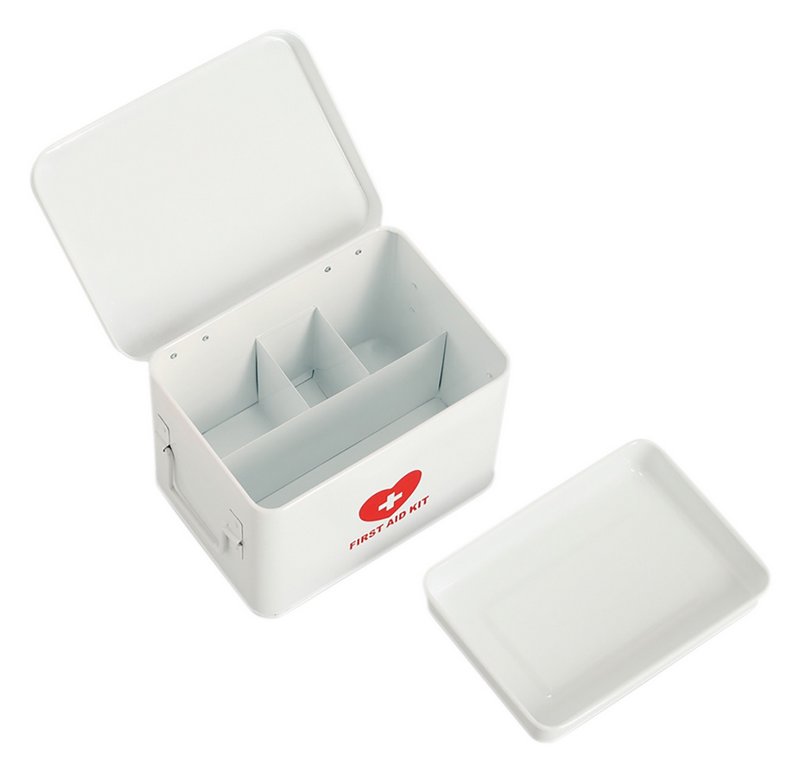 ZELLER Medizinbox Metall weiss rot 