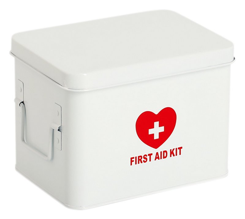 ZELLER Medizinbox Metall weiss rot 