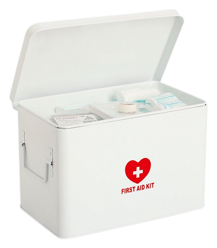 ZELLER Medizinbox Metall weiss rot 