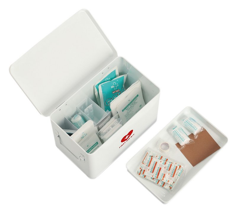 ZELLER Medizinbox Metall weiss rot 
