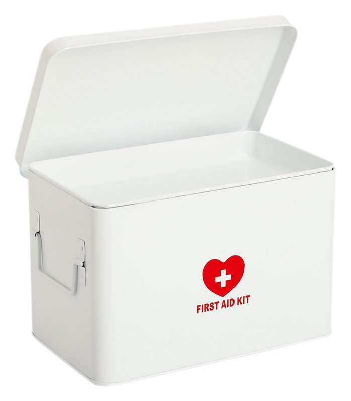 ZELLER Medizinbox Metall weiss rot 
