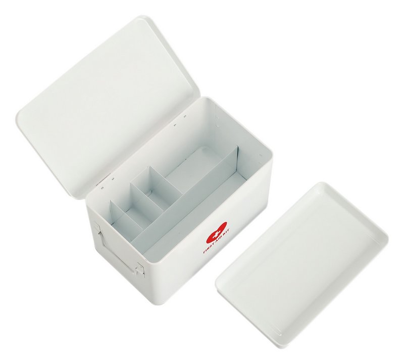 ZELLER Medizinbox Metall weiss rot 