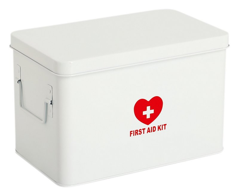 ZELLER Medizinbox Metall weiss rot 