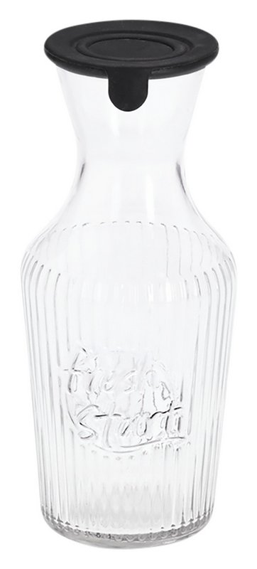 ZELLER Glaskaraffe mit Silikondeckel schwarz 1.2 l 