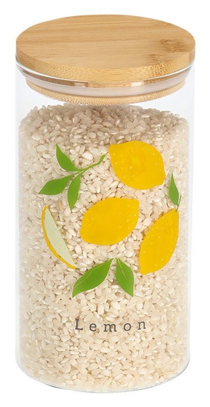 ZELLER Vorratsglas Lemon mit Bambusdeckel 850 ml 