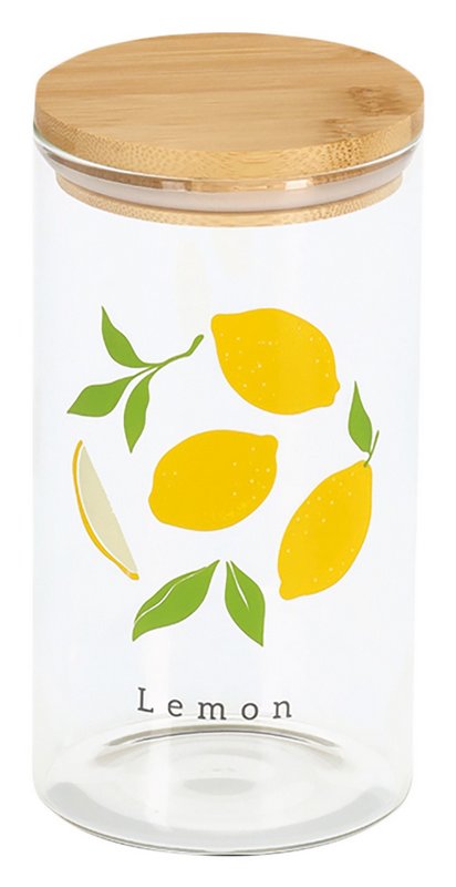 ZELLER Vorratsglas Lemon mit Bambusdeckel 850 ml 