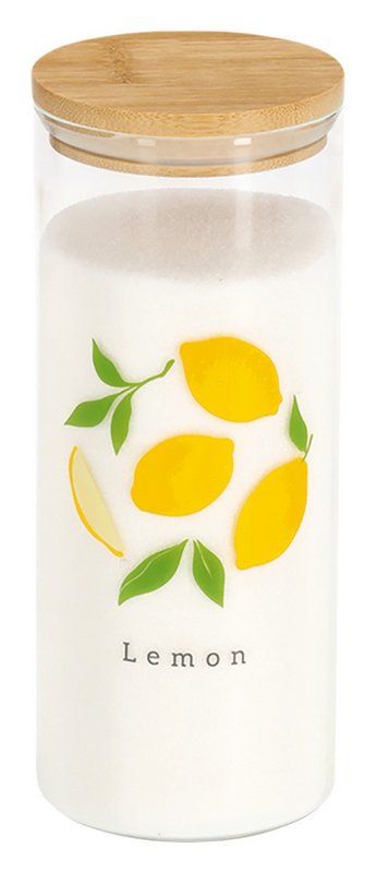 ZELLER Vorratsglas Lemon mit Bambusdeckel 1150 ml 