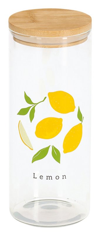 ZELLER Vorratsglas Lemon mit Bambusdeckel 1150 ml 