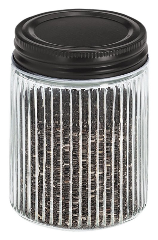 ZELLER Vorratsglas mit Metalldeckel schwarz 300 ml 