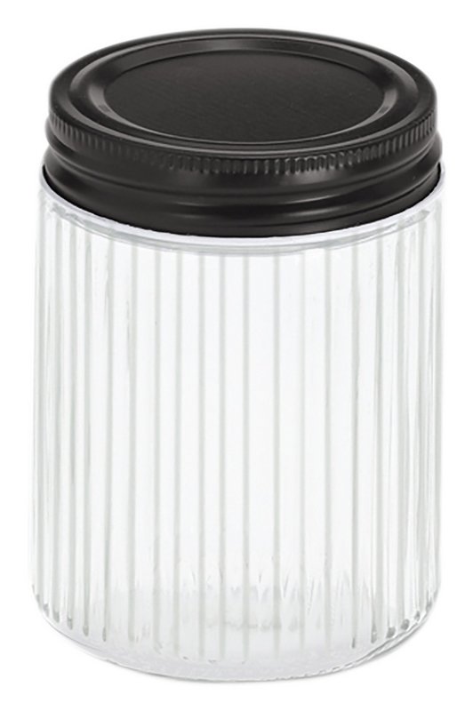 ZELLER Vorratsglas mit Metalldeckel schwarz 300 ml 