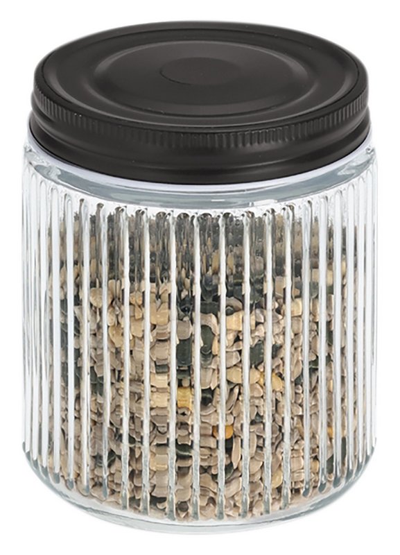 ZELLER Vorratsglas mit Metalldeckel schwarz 520 ml 