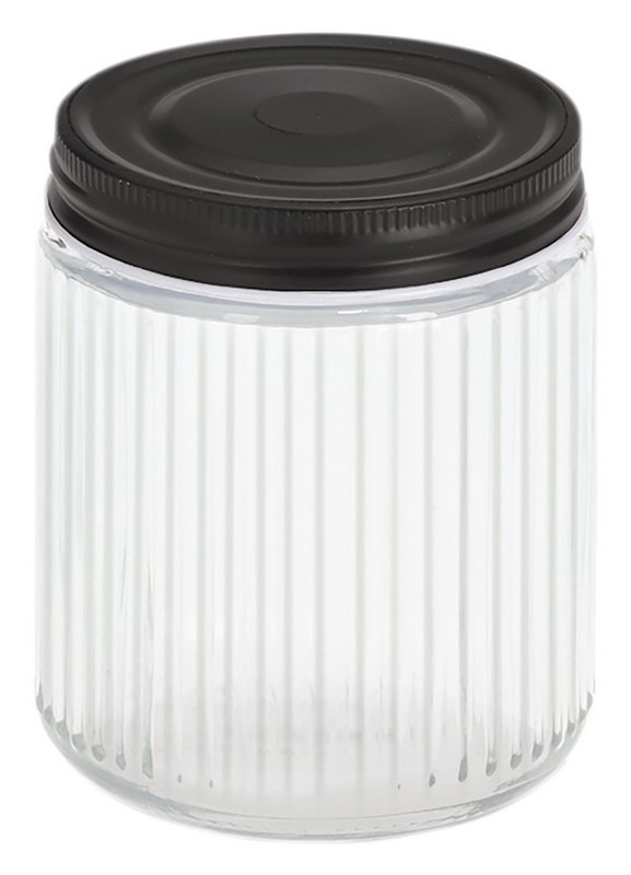 ZELLER Vorratsglas mit Metalldeckel schwarz 520 ml 