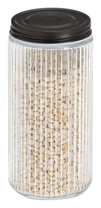 ZELLER Vorratsglas mit Metalldeckel schwarz 950 ml 