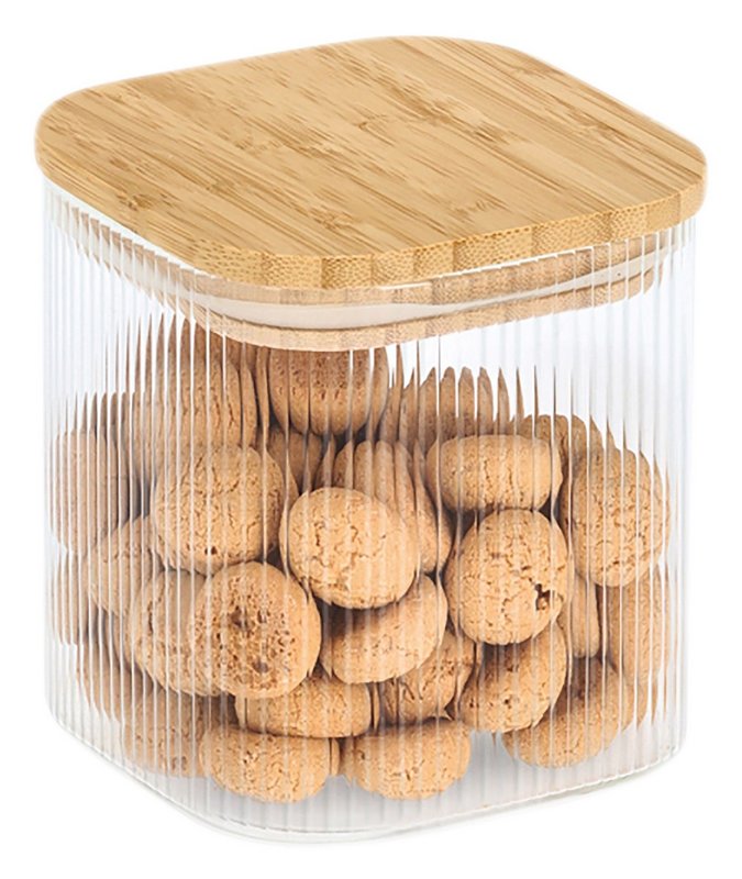 ZELLER Vorratsglas mit Bambusdeckel eckig 720 ml 