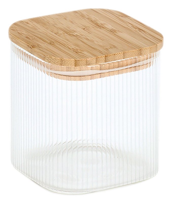 ZELLER Vorratsglas mit Bambusdeckel eckig 720 ml 