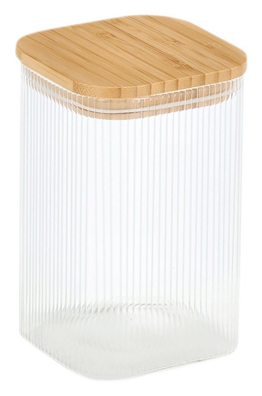 ZELLER Vorratsglas mit Bambusdeckel eckig 1150 ml 