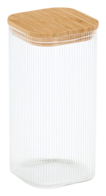 ZELLER Vorratsglas mit Bambusdeckel eckig 1500 ml 