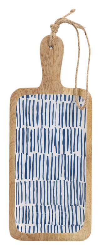 ZELLER Servierbrett Mangoholz blau 