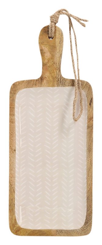 ZELLER Servierbrett Mangoholz beige 
