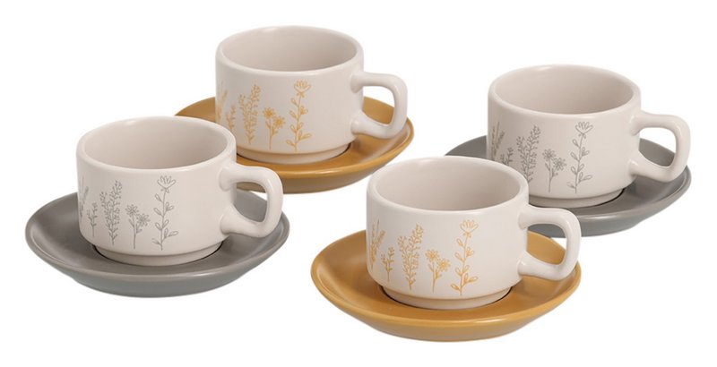 ZELLER Espressotassen Set Flowers 